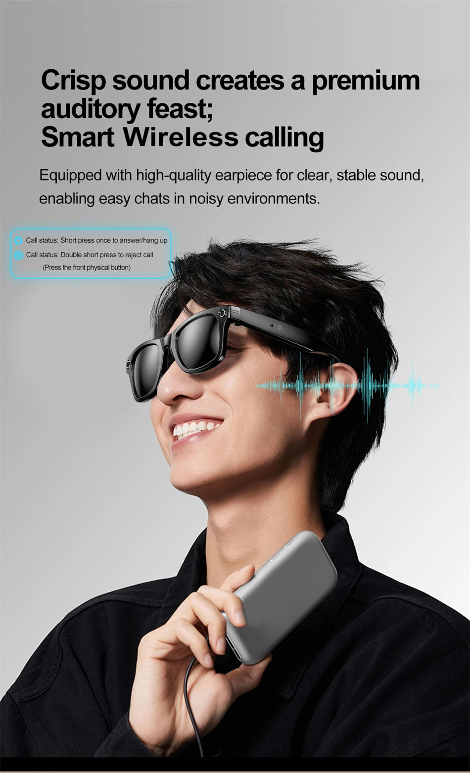 KI Smart Brille 2026 – HD Kamera, Übersetzung & Bluetooth Audio