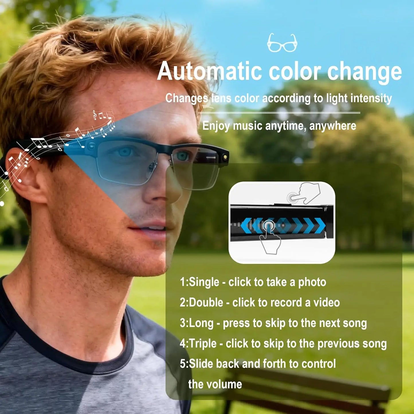 KI Smart Brille 2026 – Kamera, HD Video, Wasserdicht & KI-Übersetzung