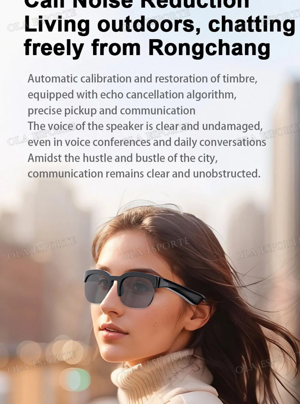 Smart Audio Brille – Bluetooth 5.3, Übersetzung in 144 Sprachen & 6h Akku