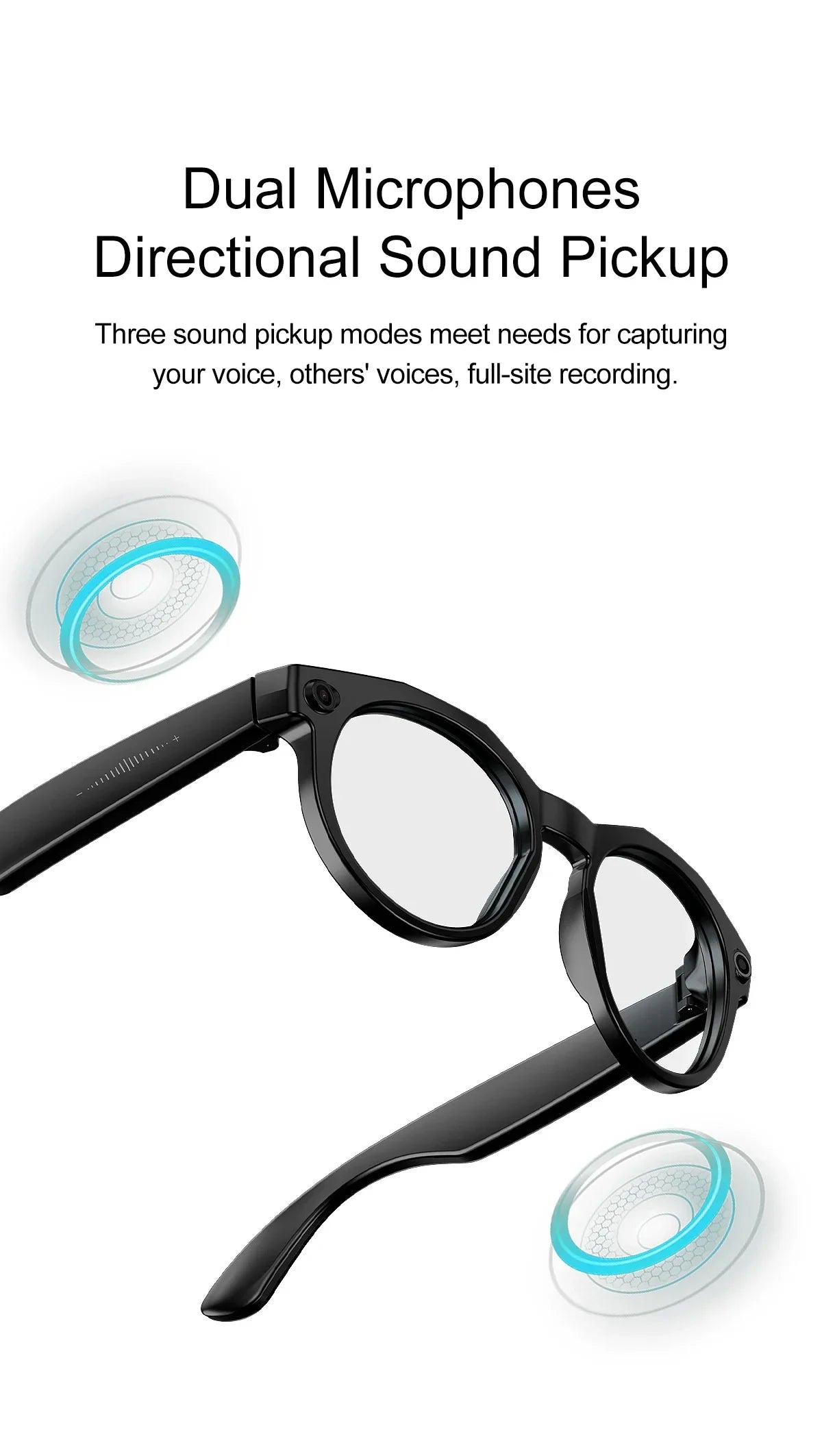 KI Smart Brille – 800W Anti-Shake Kamera, WiFi-Übertragung, IP66, KI-Übersetzung & BT