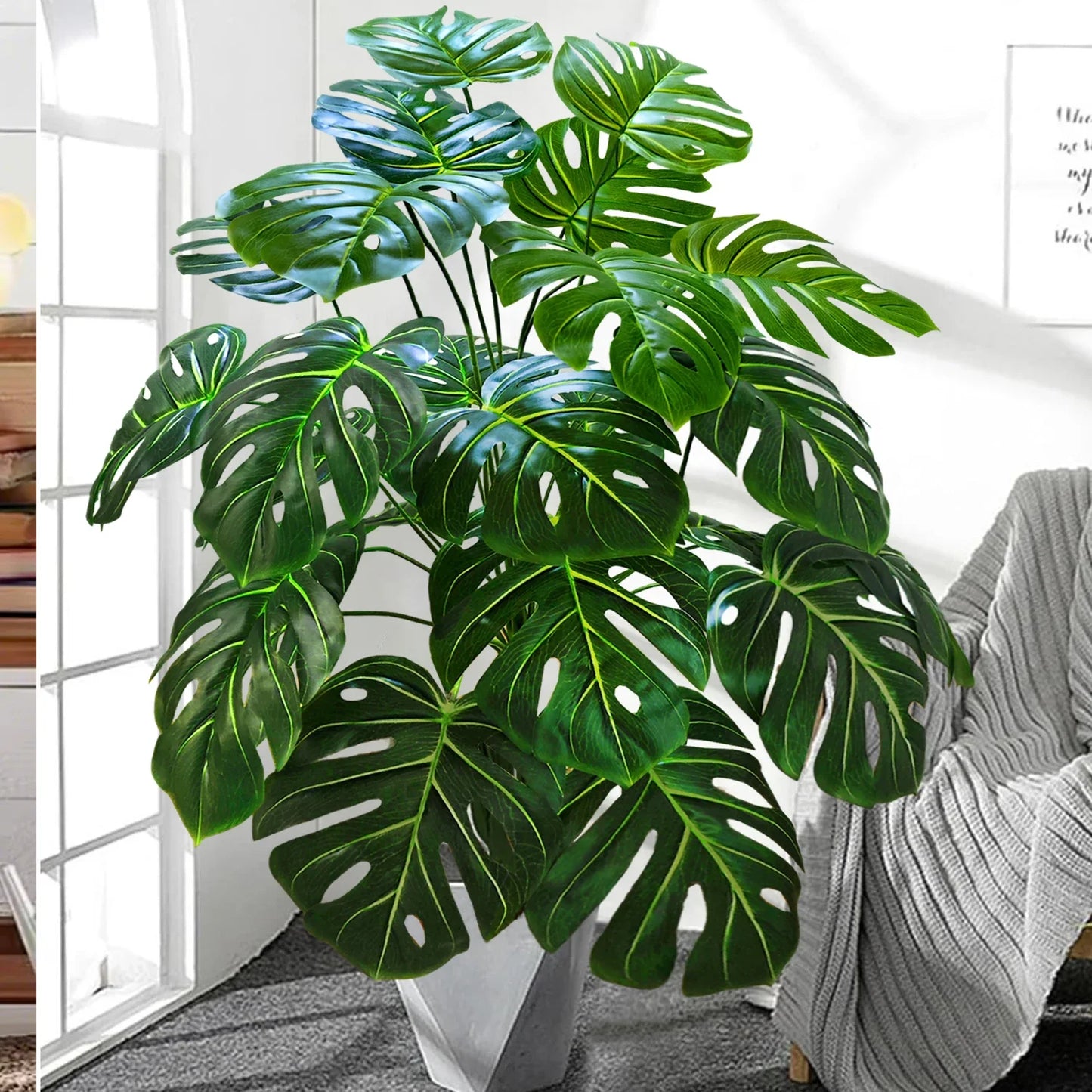 Künstliche Pflanzen Deko – Tropische Monstera für Wohnzimmer