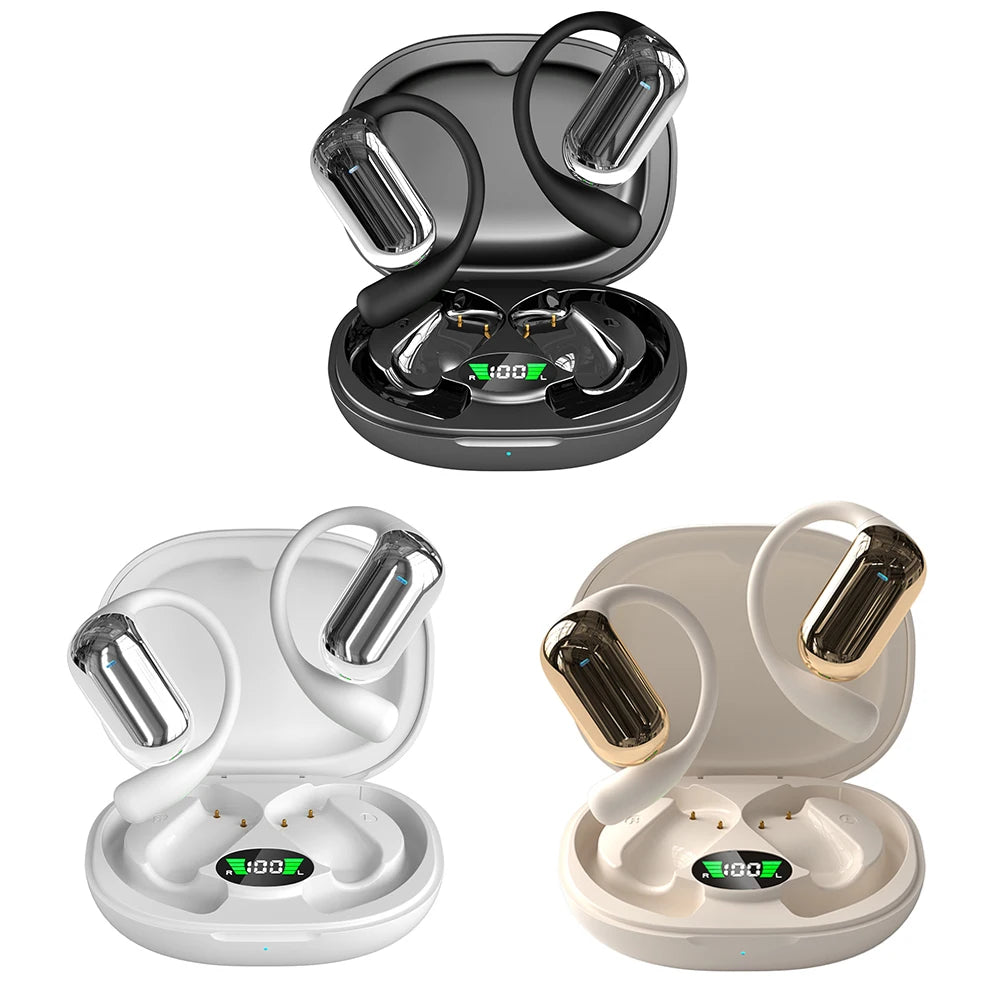 Open-Ear KI Übersetzer Earbuds – 144 Sprachen, Bluetooth 5.3, ENC, 8h Akku