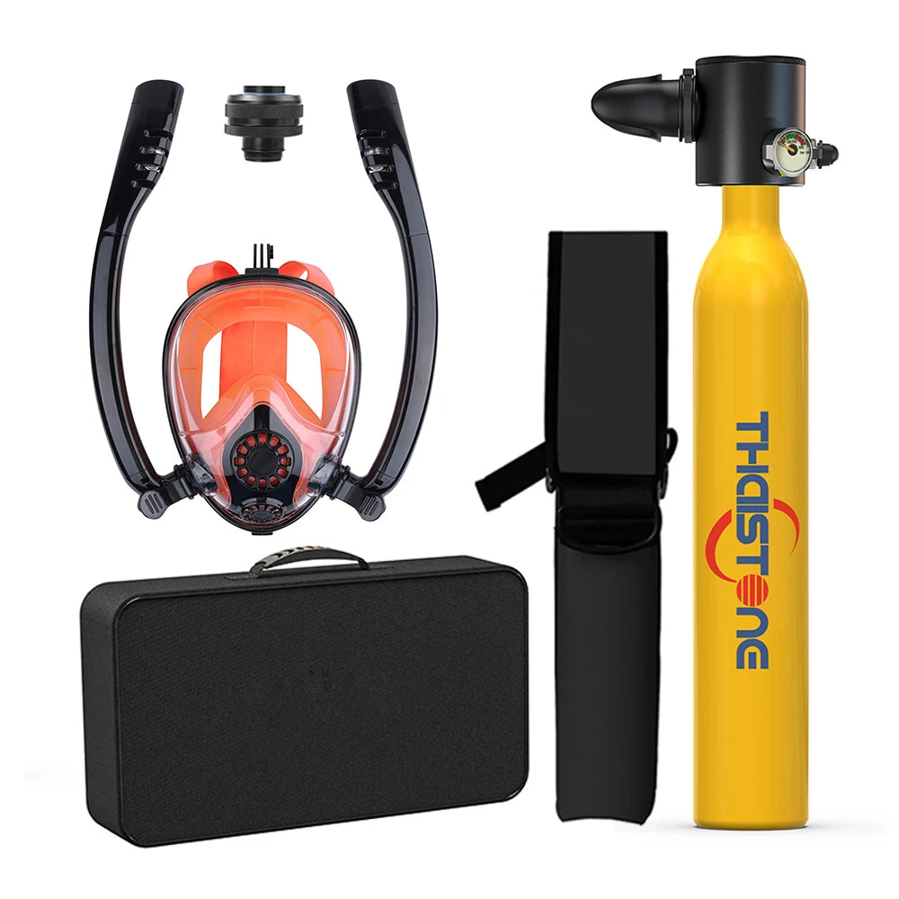 Tauchset mit Vollgesichtsmaske – 0,5 L Mini Scuba Tank & Schnorchelmaske