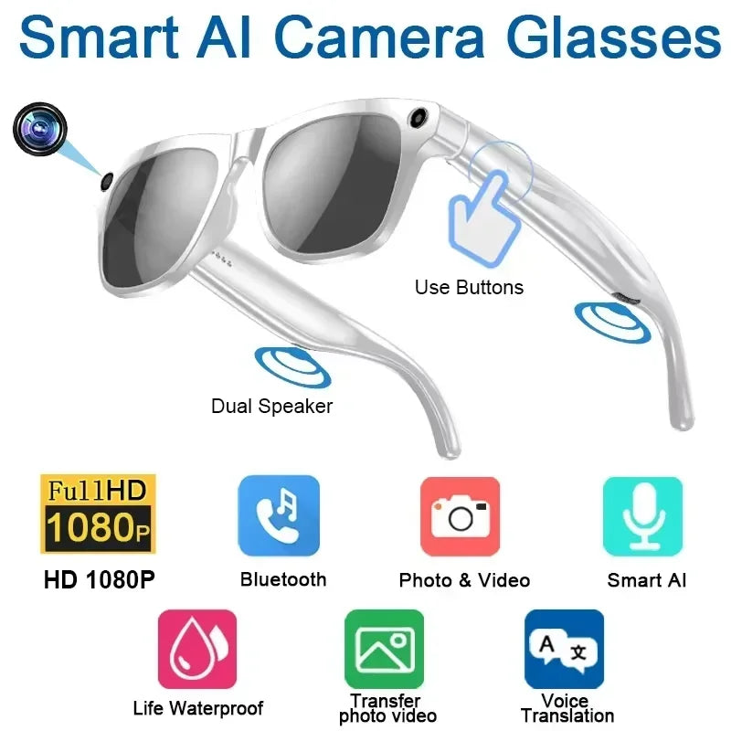 Lenovo Smart-Brille 100MP 8K HD – ChatGPT, 260mAh Akku, Bluetooth & KI-Sprachassistent