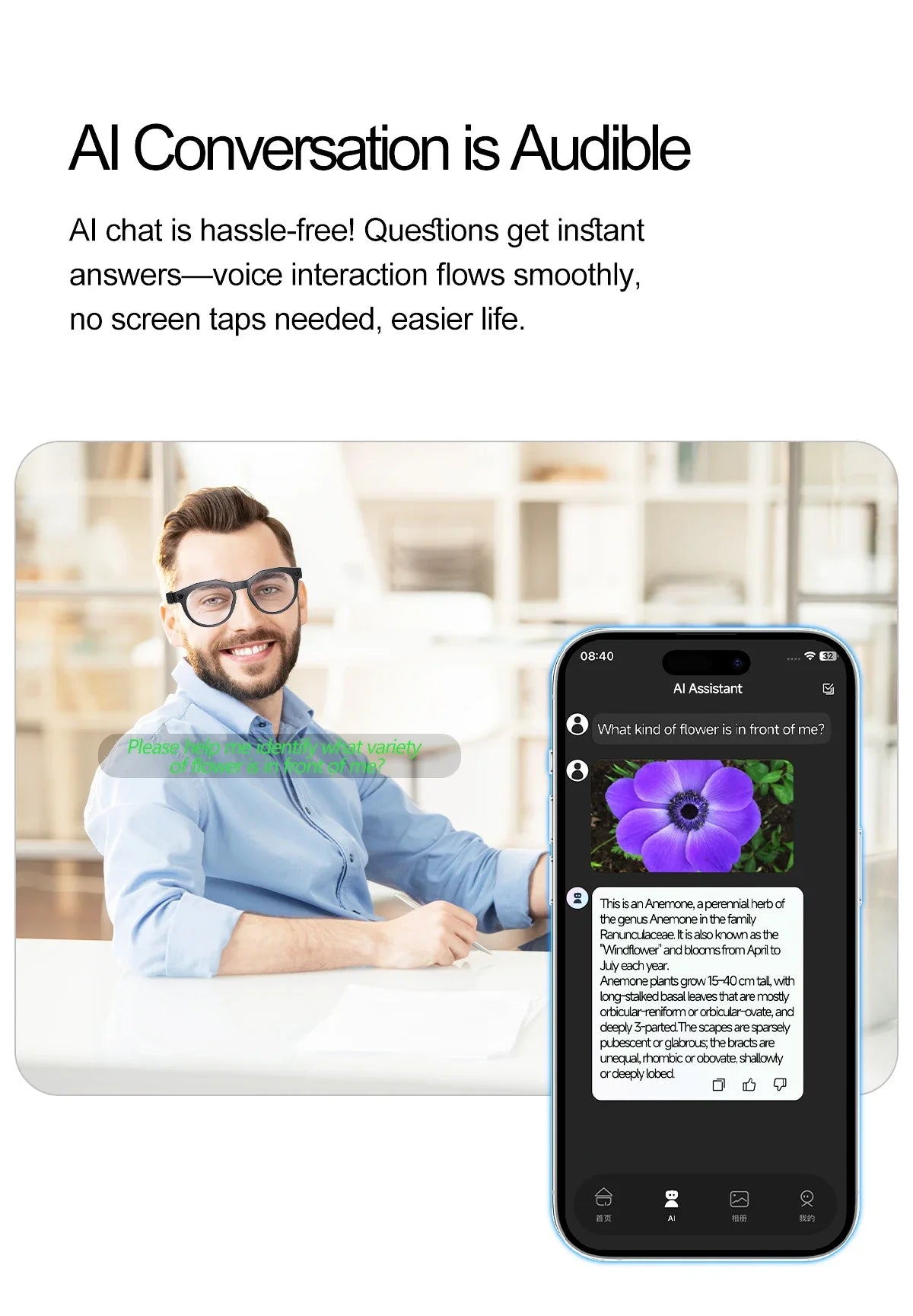 KI Smart Brille – 800W Anti-Shake Kamera, WiFi-Übertragung, IP66, KI-Übersetzung & BT