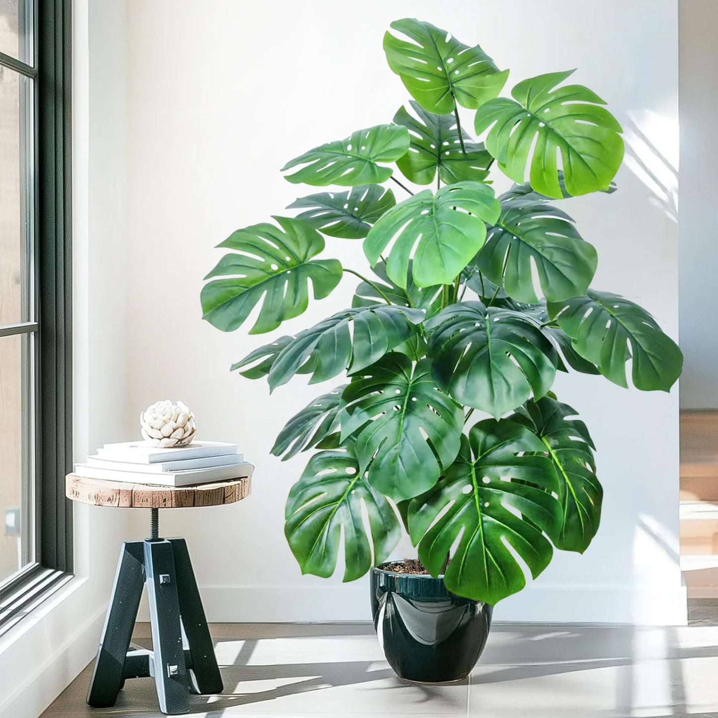 Künstliche Pflanzen Deko – Tropische Monstera für Wohnzimmer