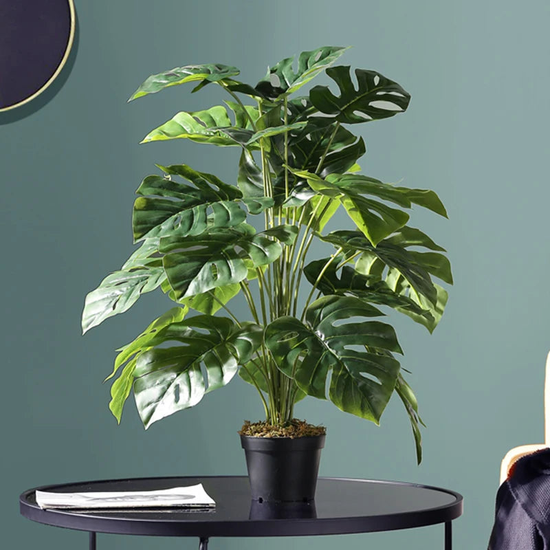 Kunstpflanze Monstera Schildblatt – Realistische Kunstblätter für Innen & Außen, Heimdeko