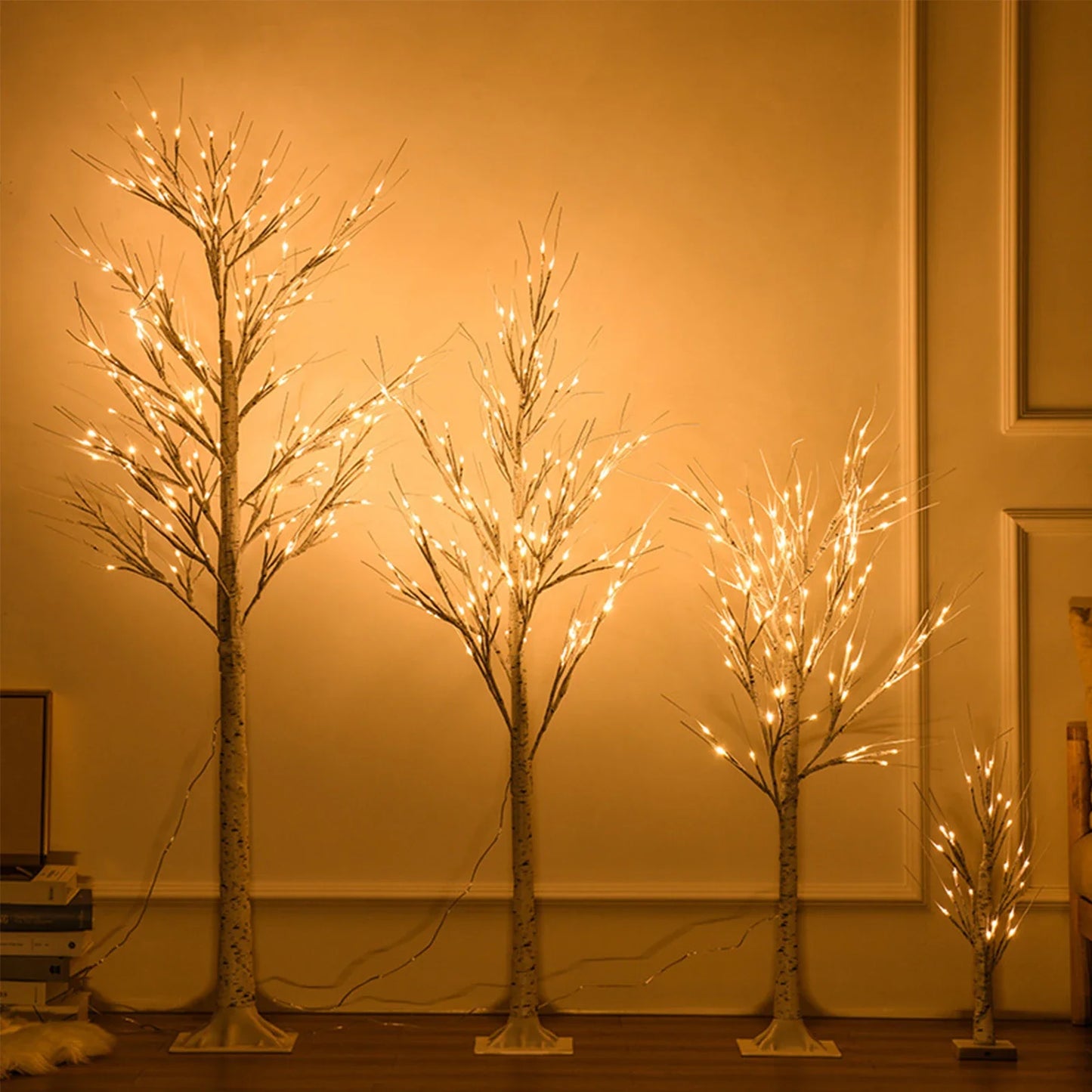 Künstlicher Birkenbaum mit Licht – LED Deko Baum für Weihnachten & Events