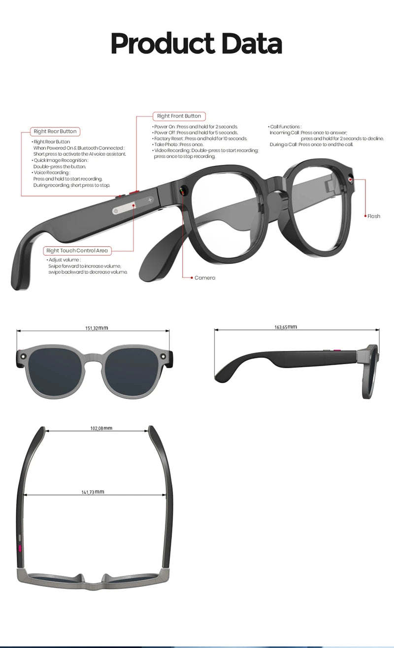 AI Smart Glasses 2026 – 8MP Dual-Kamera, 4K Video & KI-Übersetzung – Bild 15