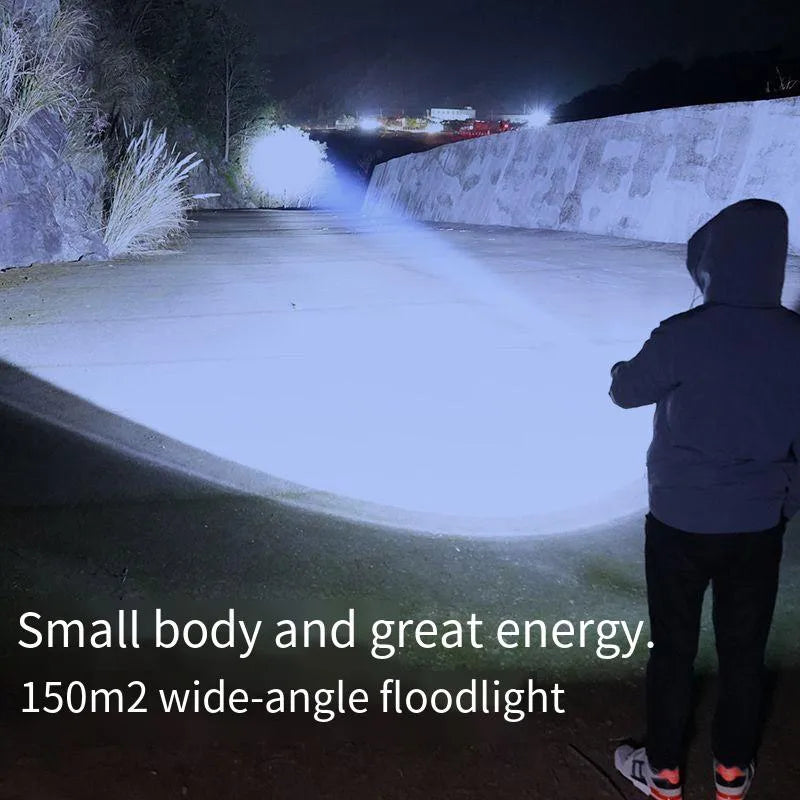 Mini LED Taschenlampe S01 – 450 Lumen, 200m Reichweite & USB aufladbar
