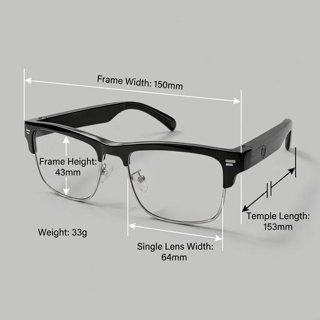 Smart Brille – Ultraleicht, Open-Ear Lautsprecher, Polarisierte Gläser, Bluetooth