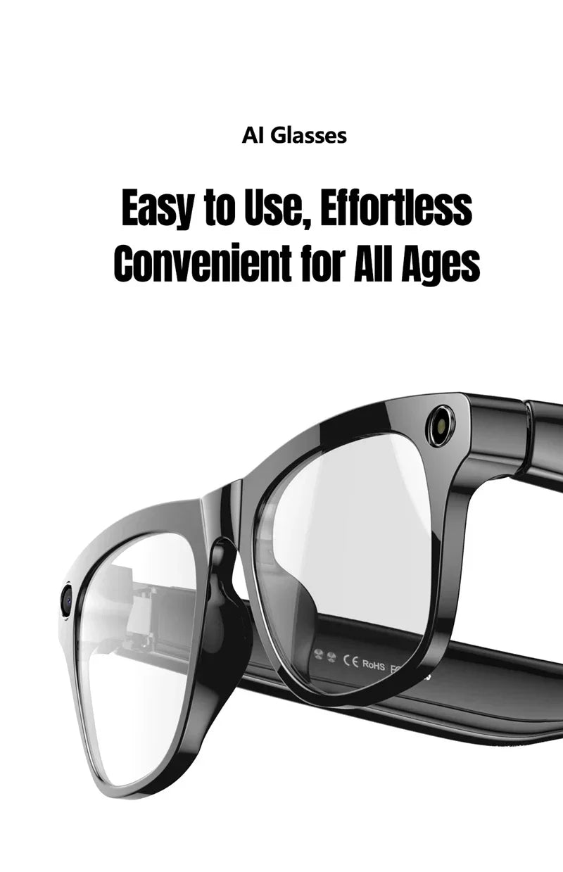 6K AI Kamera Brille – Photochrom, ChatGPT, Übersetzung in 75 Sprachen & Bluetooth