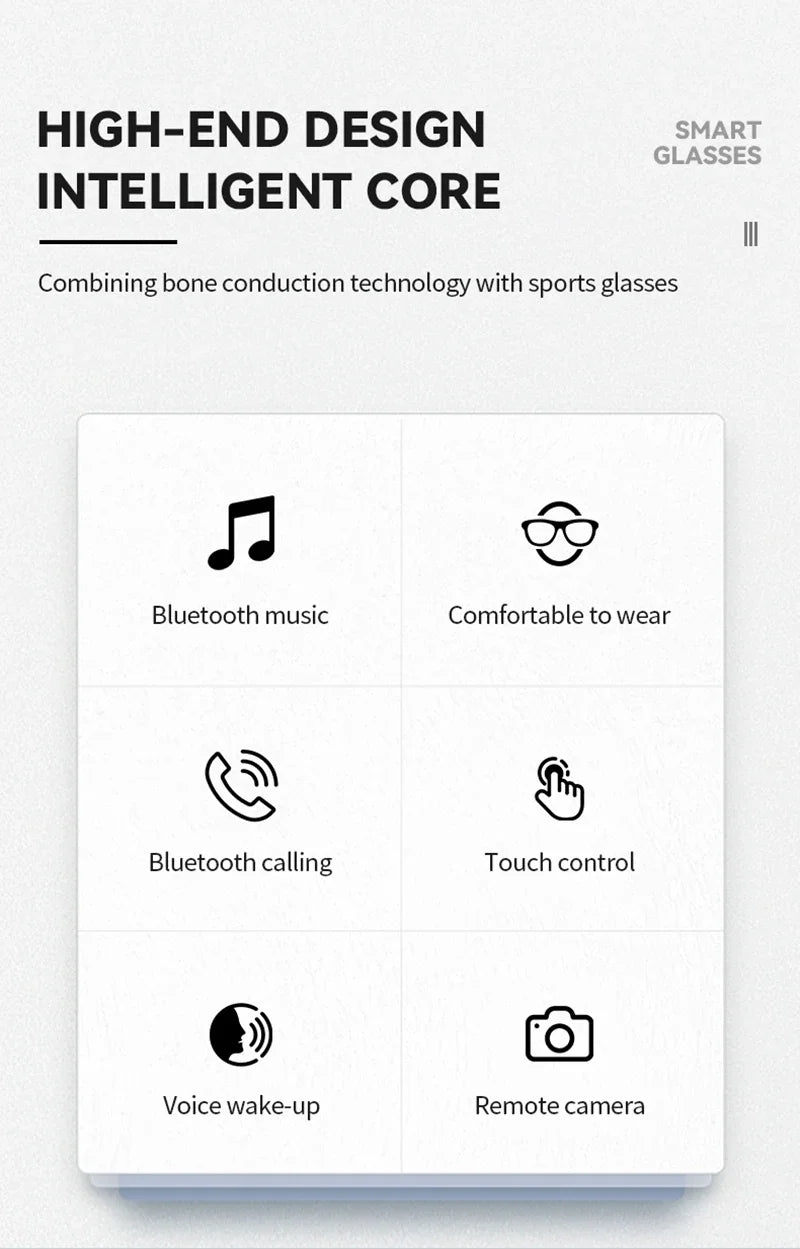Lenovo D12 Bluetooth-Smart-Brille für Musik und Anrufe – Produktbild 9