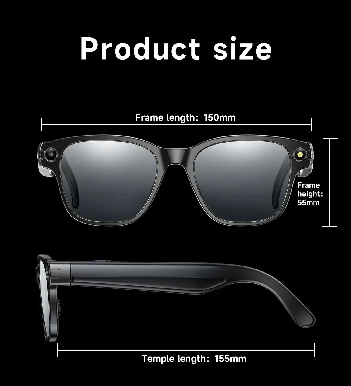 Lenovo Smart-Brille 100MP 8K HD – ChatGPT, 260mAh Akku, Bluetooth & KI-Sprachassistent