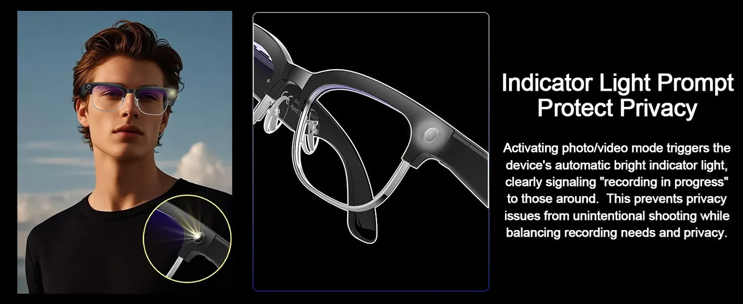 2026 Smart-Brille 800W Ultra-Wide – 4K Video, KI-Bilderkennung, Bluetooth & Übersetzung