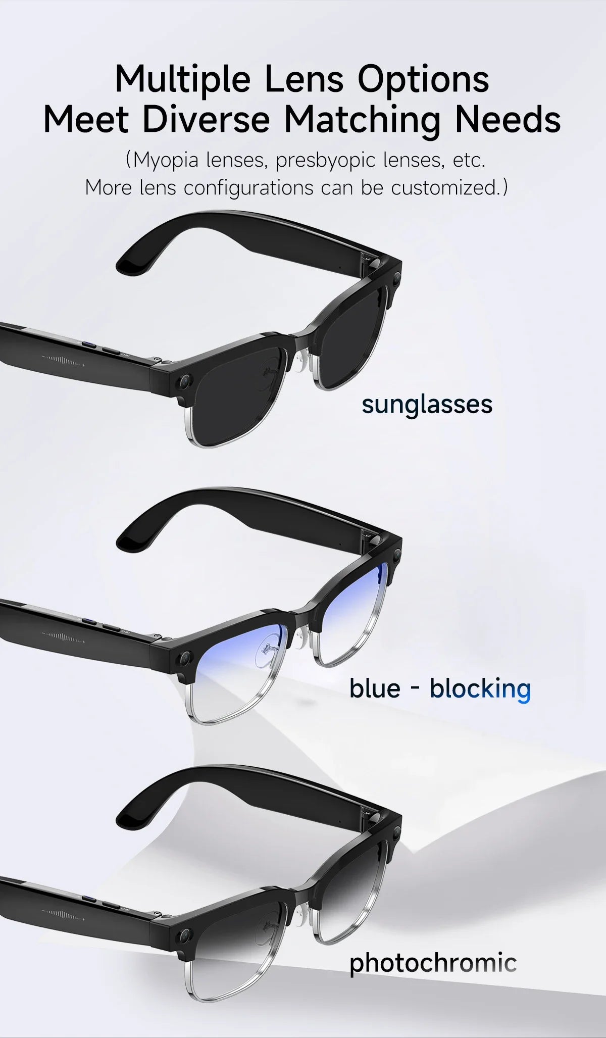 KI Smart Brille – 800W HD Kamera, Objekterkennung, KI-Übersetzung & Foto/Video