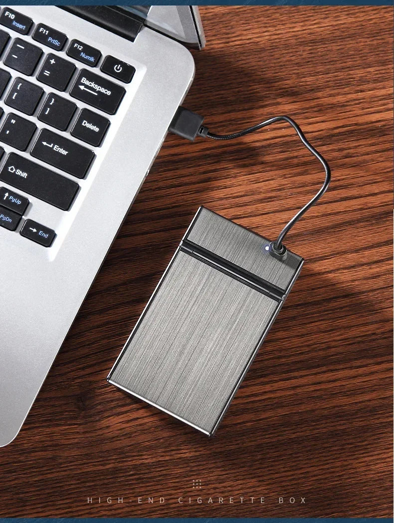USB-Zigarettenetui für 20 Zigaretten mit elektrischem Lichtbogen-Feuerzeug – Produktbild 10