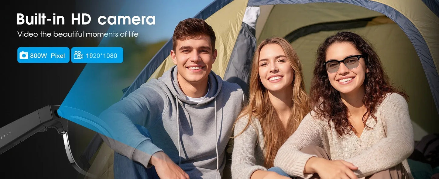 2026 Smart-Brille 800W Ultra-Wide – 4K Video, KI-Bilderkennung, Bluetooth & Übersetzung