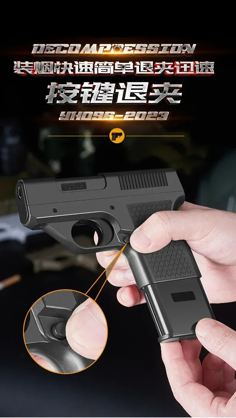 Windfestes Jet-Flammen-Butangasfeuerzeug im Pistolenclip-Design – Produktbild 11
