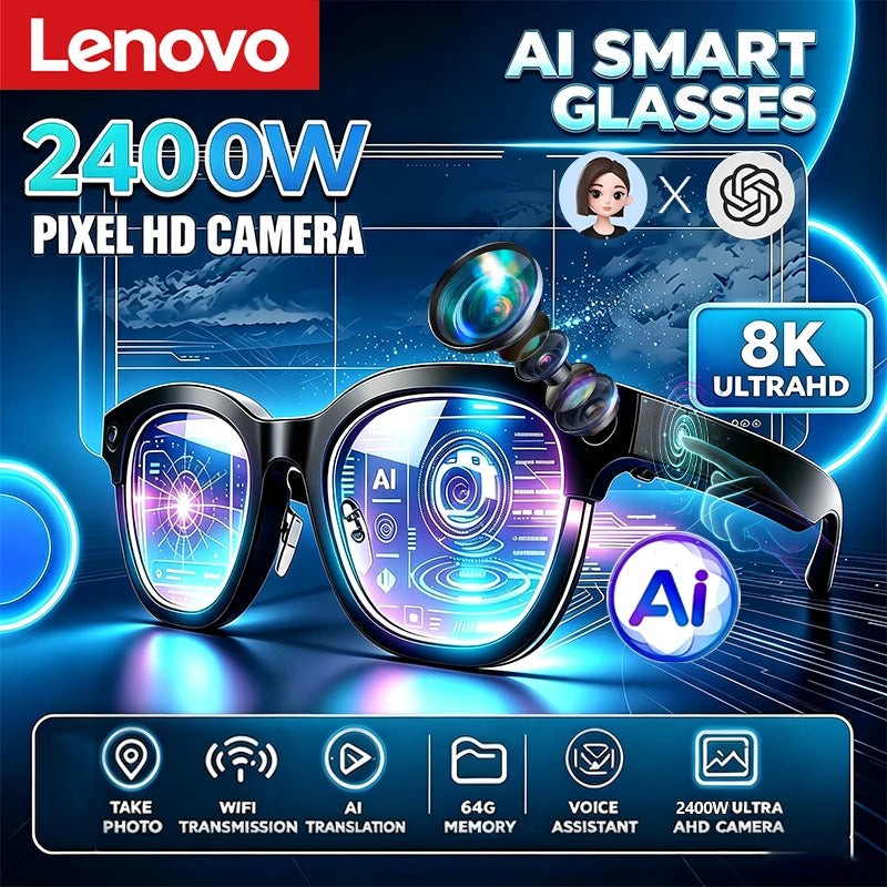Lenovo D12 Bluetooth-Smart-Brille mit Touch-Steuerung – Produktbild 1