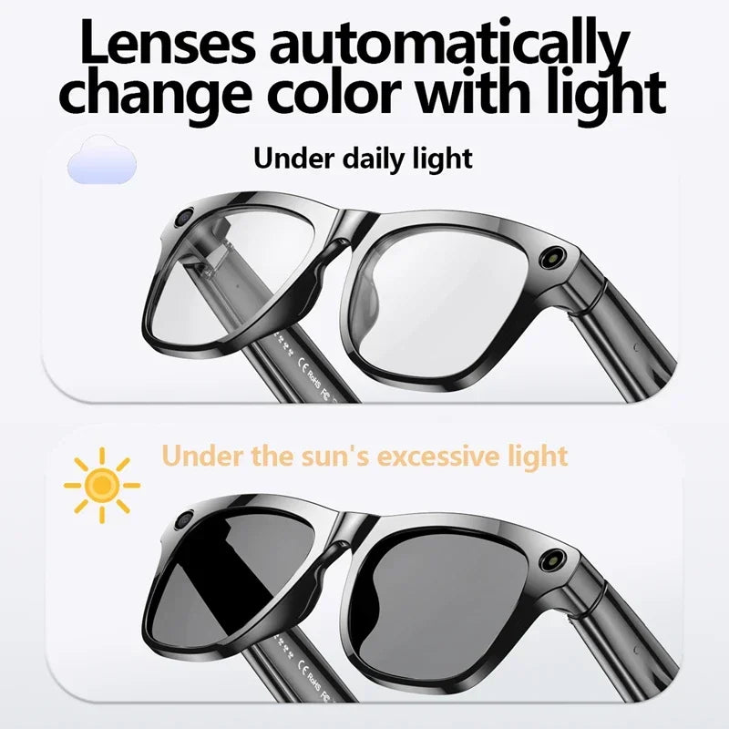 Lenovo Smart-Brille HD Photochrom – KI, Bluetooth, Musik, Übersetzung & Kamera