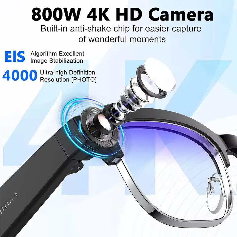 Smart Glasses W630 – 800W Dual-Kamera, 4K, ChatGPT & Übersetzung in 17 Sprachen
