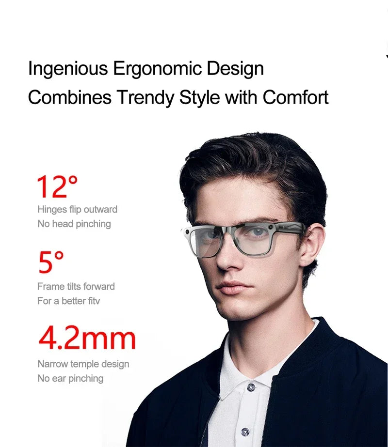 6K AI Kamera Brille – Photochrom, ChatGPT, Übersetzung in 75 Sprachen & Bluetooth