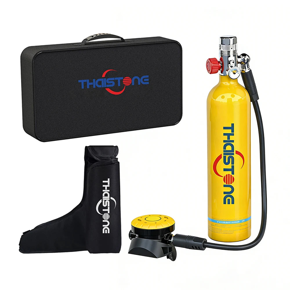 THAISTONE 1L Scuba Tauchflasche – 15–25 Min. Tauchzeit mit Adapter & Profi-Ausrüstung