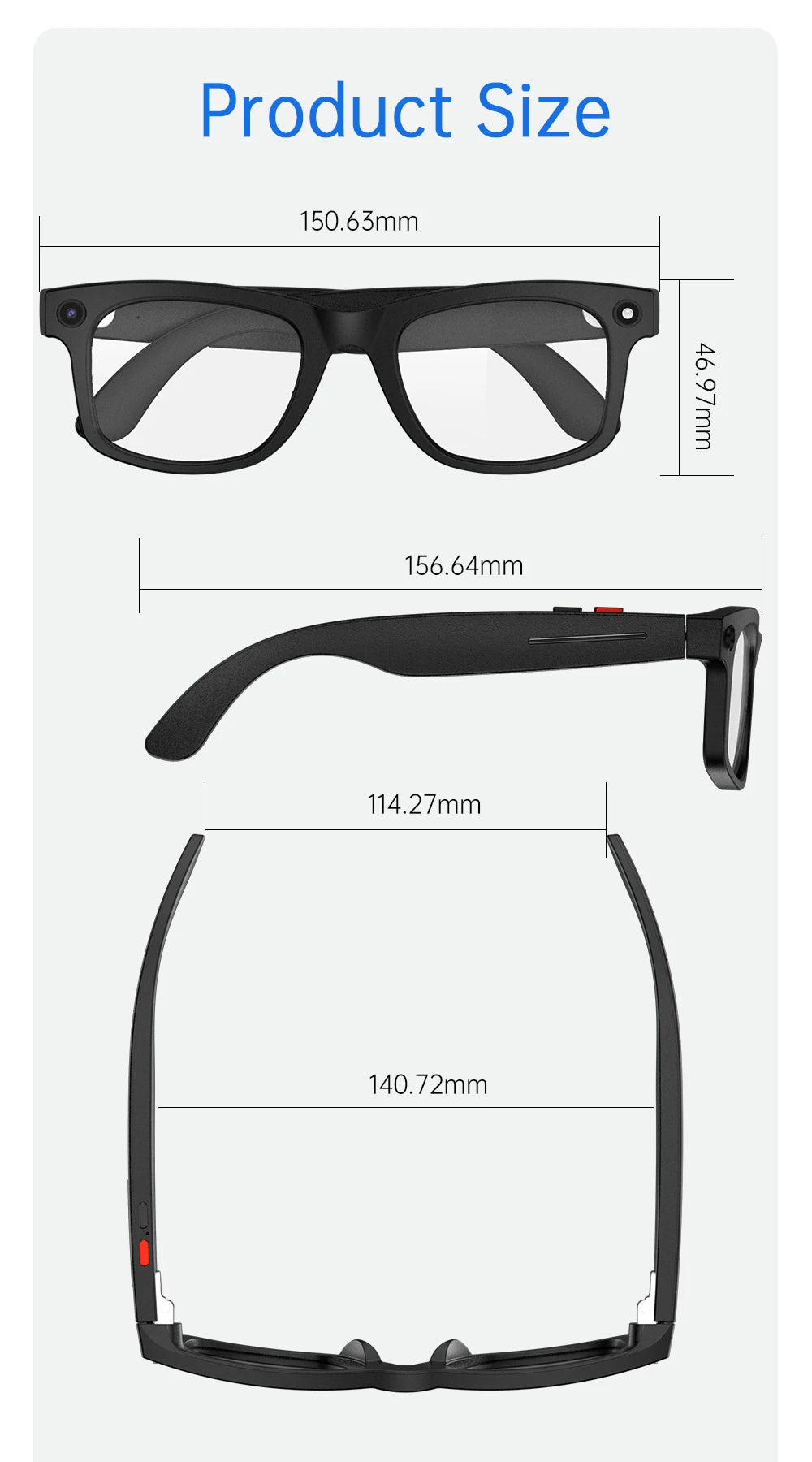 Smart Brille 2026 – Touch-Steuerung, Anti-Blaulicht, HD Foto & Video, Übersetzung & BT