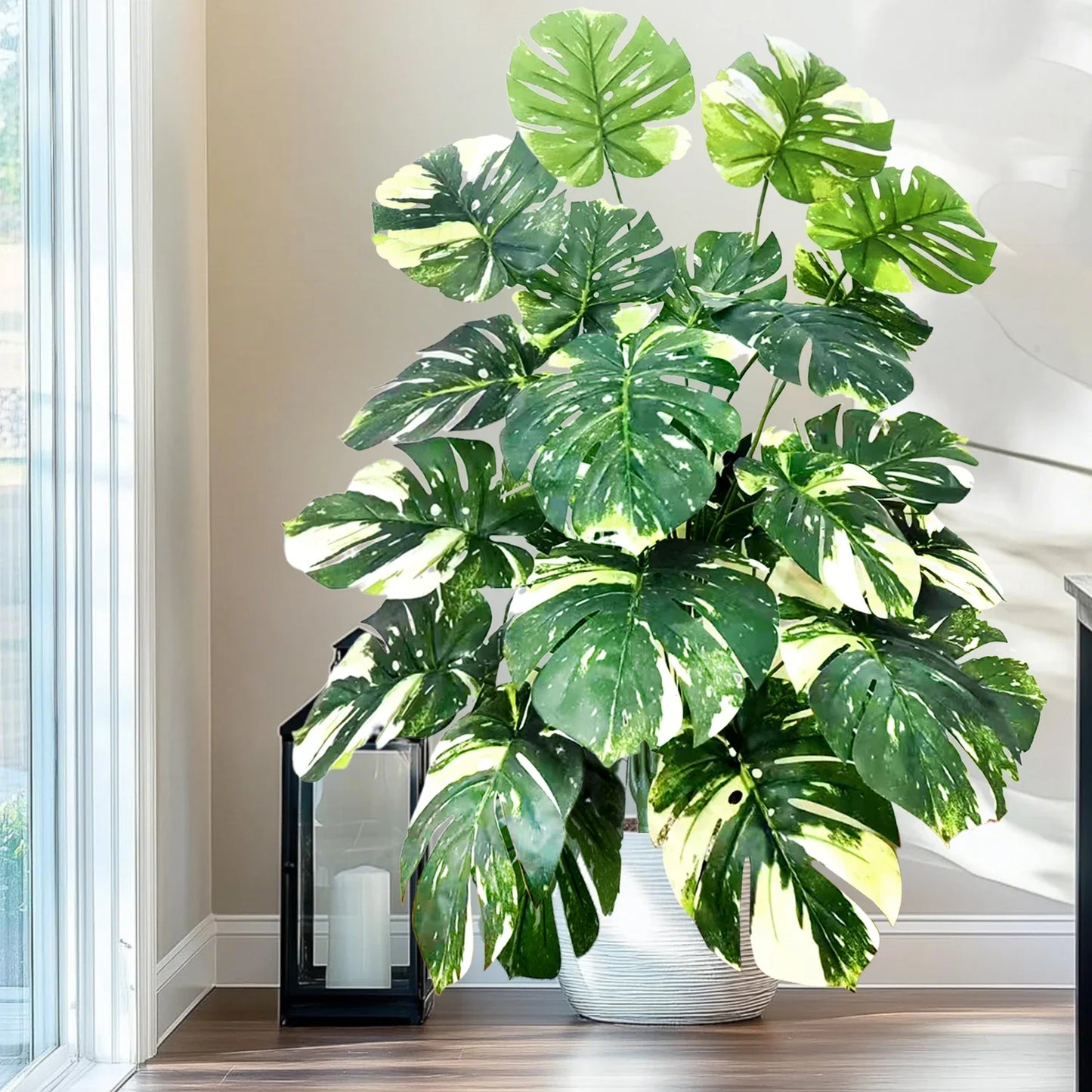 Künstliche Pflanzen Deko – Tropische Monstera für Wohnzimmer