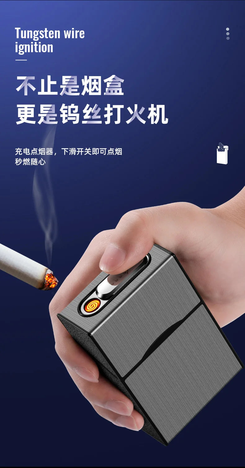 USB-Zigarettenetui für 20 Zigaretten mit Wolframdraht-Zündung – Produktbild 9