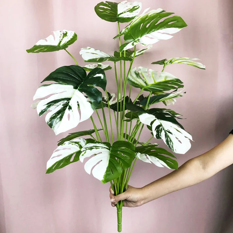 Kunstpflanze Monstera Schildblatt – Realistische Kunstblätter für Innen & Außen, Heimdeko