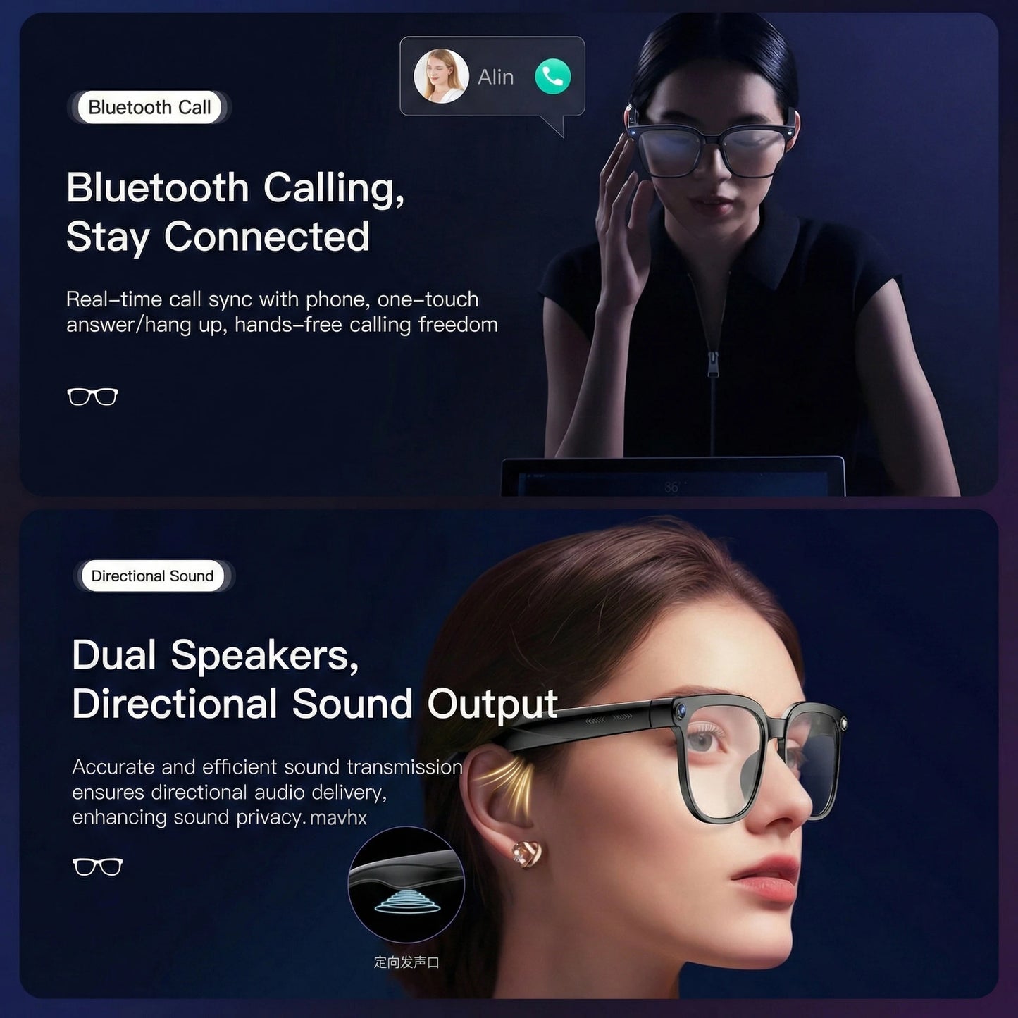 GUHUAVMI M02S KI Smart Brille – 8MP Sony Kamera, ChatGPT & WiFi