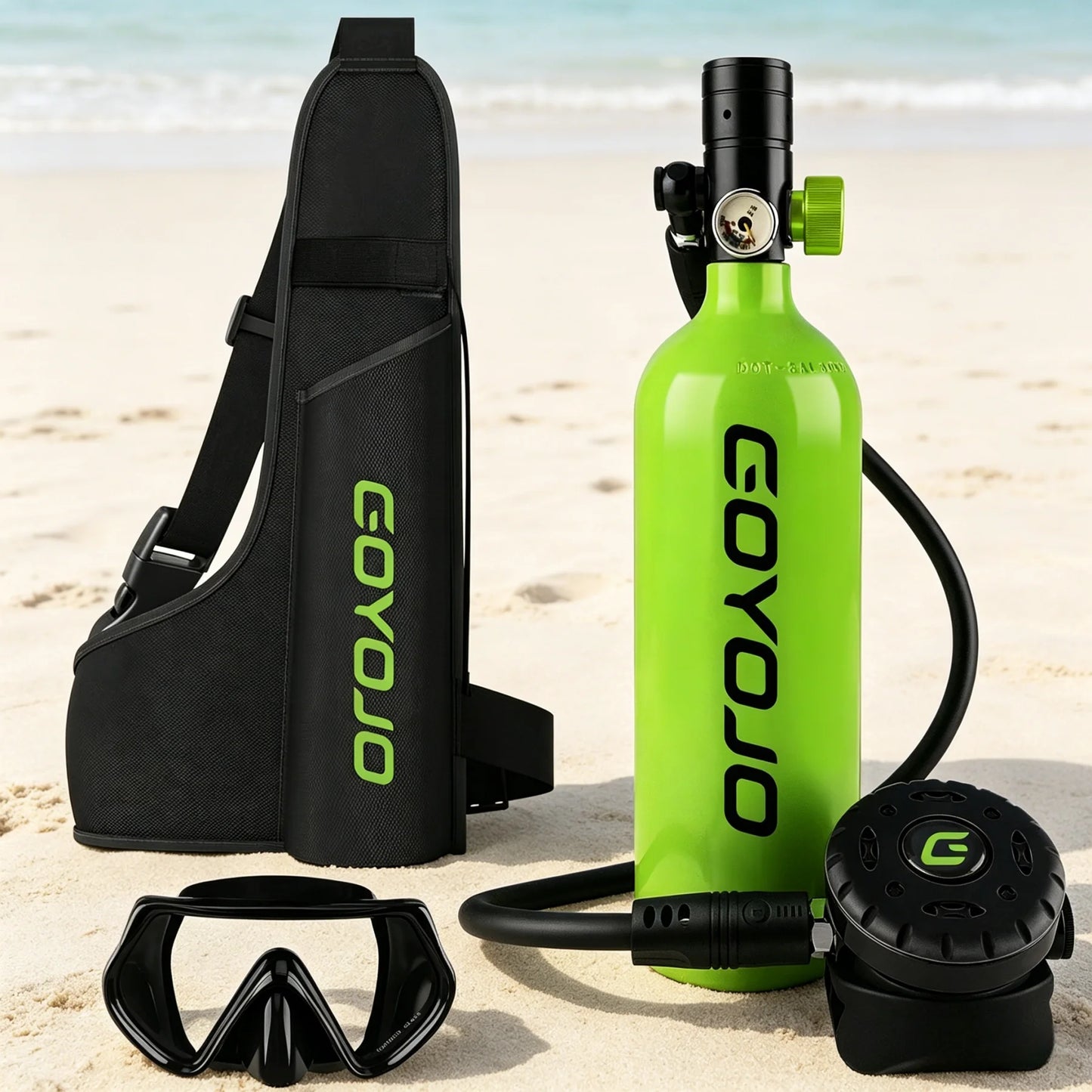 1L Mini Scuba Tank mit Tauchermaske – DOT-zertifiziert, 15 Min. Tauchzeit
