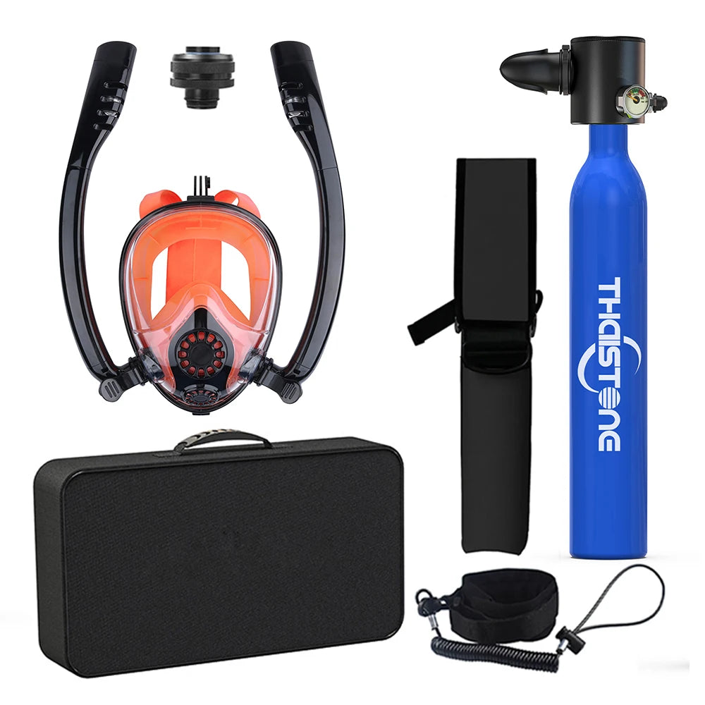 Tauchset mit Vollgesichtsmaske – 0,5 L Mini Scuba Tank & Schnorchelmaske