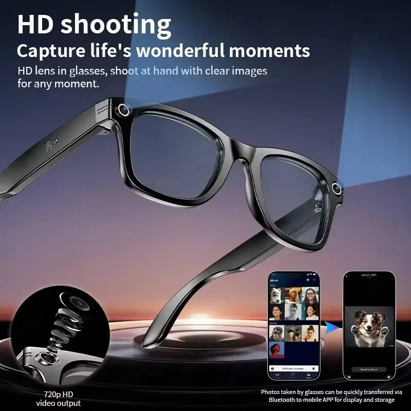KI Smart Brille IP67 – Bluetooth, Kamera, KI-Übersetzung & Noise Cancelling