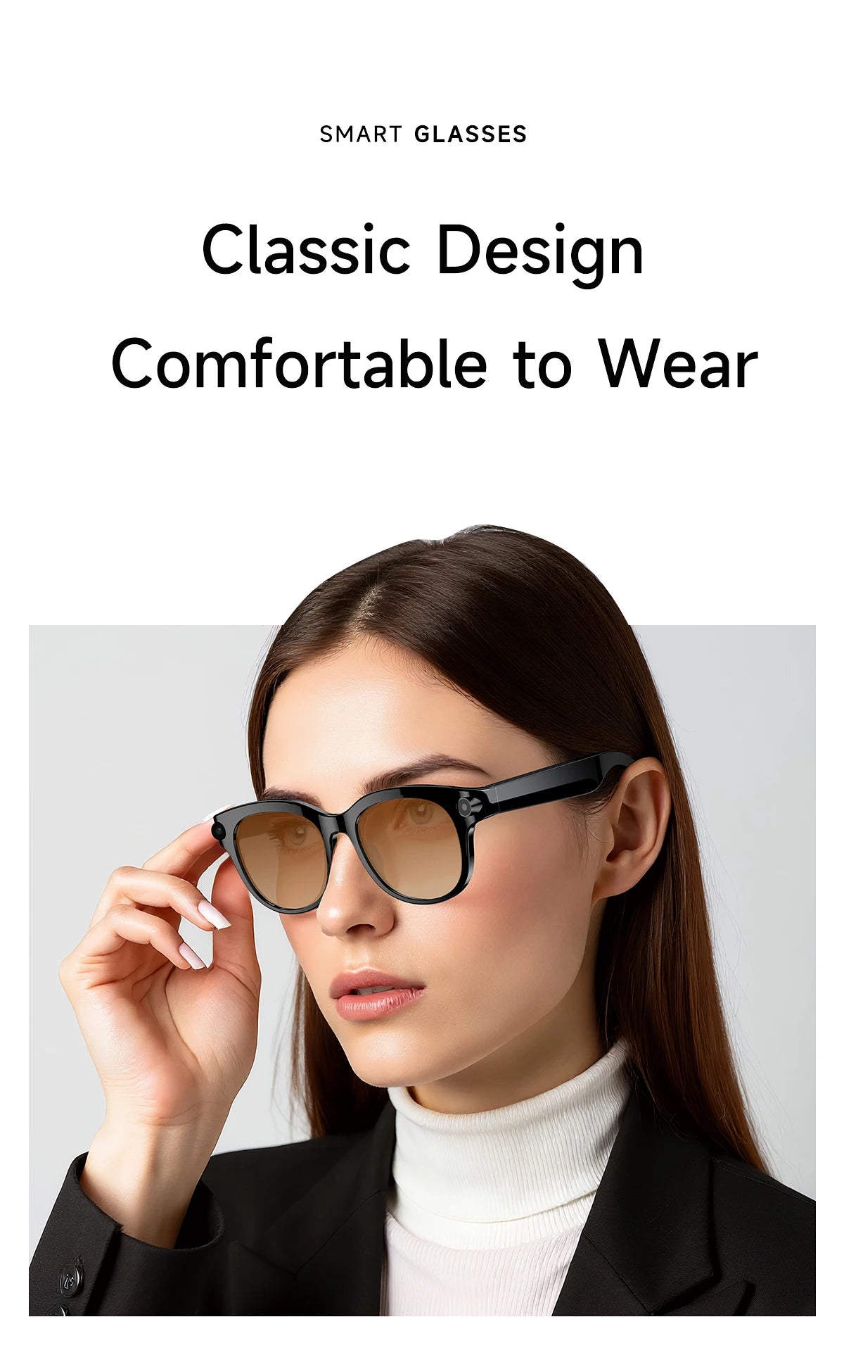 KI Smart Brille – Bilderkennung, KI-Sprachassistent, Musiksteuerung & TYPE-C Schnellladung