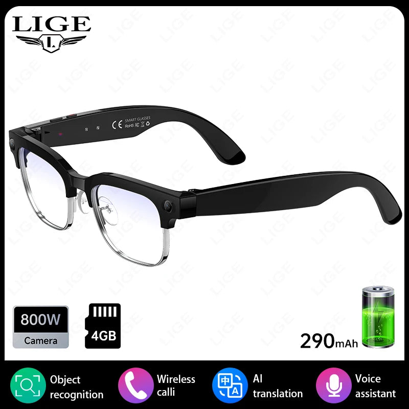 KI Smart Brille – 8MP Kamera, IP66 Wasserdicht, 290mAh, Übersetzung & Bluetooth