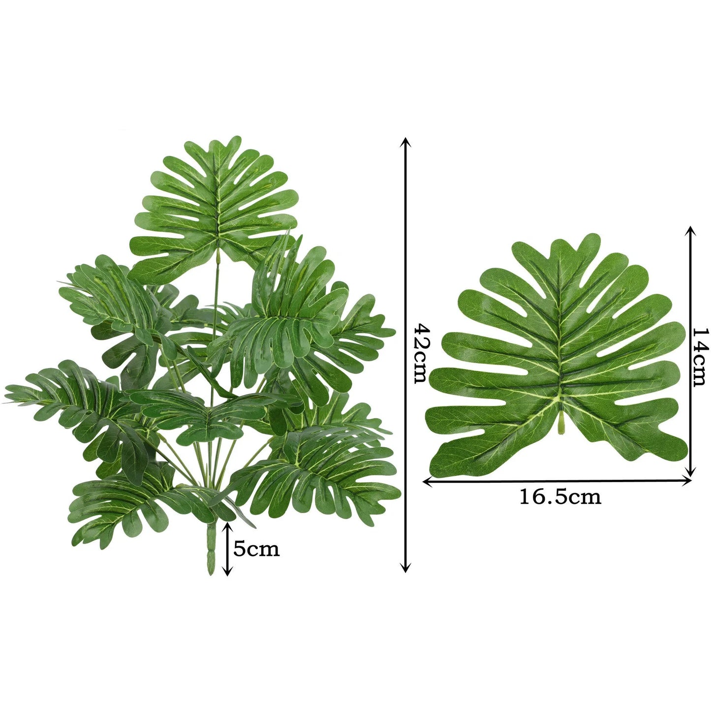 Künstliche Monstera Pflanze 42–54cm – UV-beständig für Indoor & Outdoor Deko