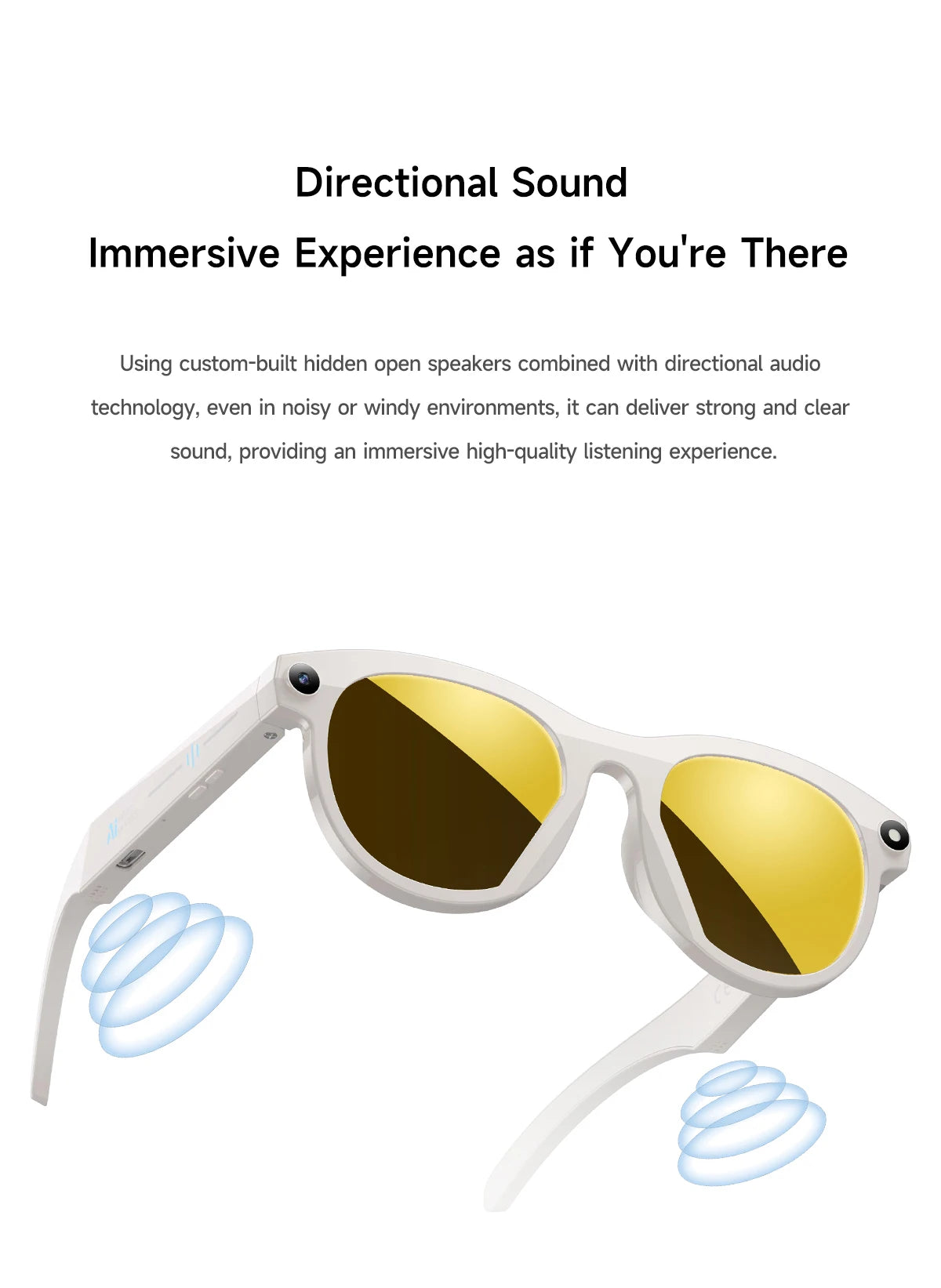 KI Smart Brille 2025 – 800W Kamera, Foto & Video, Übersetzung, Musik & BT Anruf