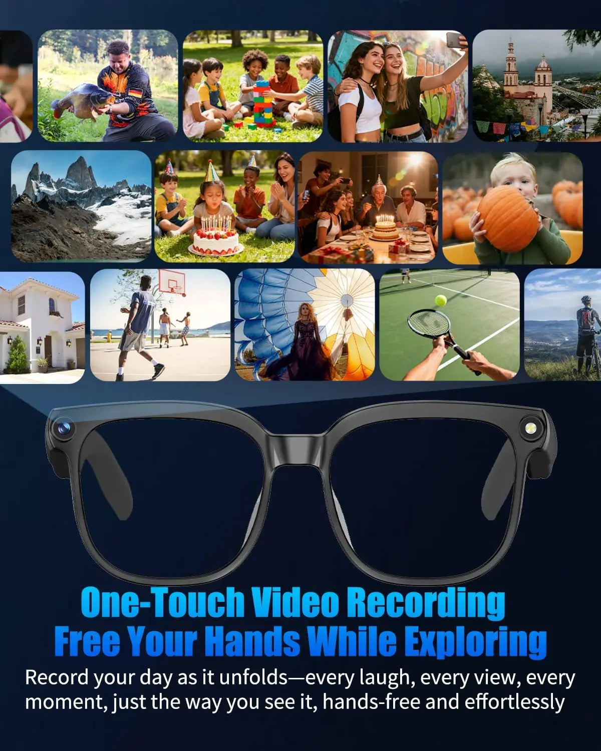 W630 Smart Brille – Kamera, KI-Übersetzung & WiFi Streaming