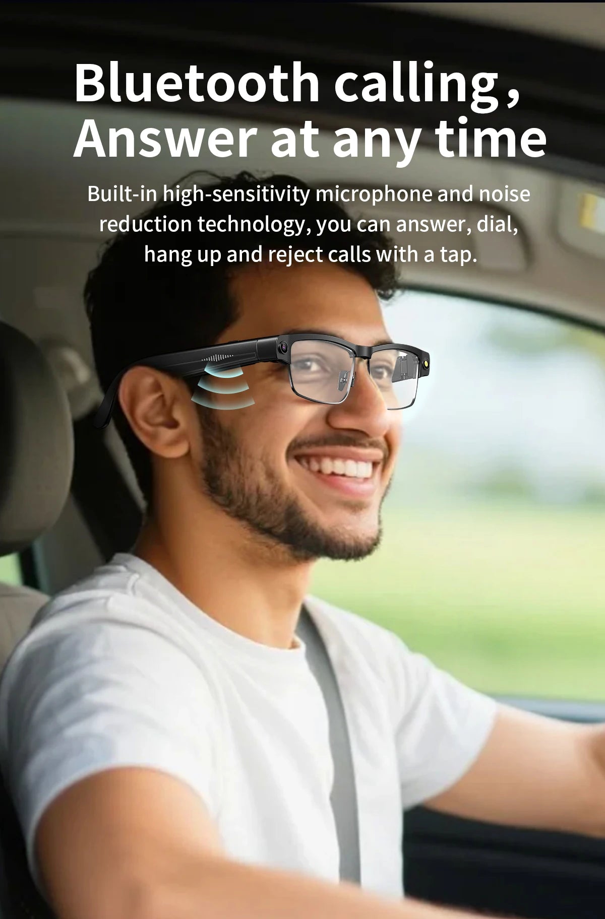 KI Smart Brille 2026 – 800W Kamera, 1200P Anti-Shake HD Video, Übersetzung & BT Anruf