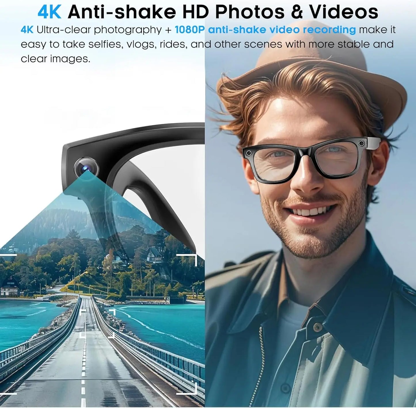TAVYU KI Smart Brille W610 – Dual-Kamera, ChatGPT & Bluetooth Audio