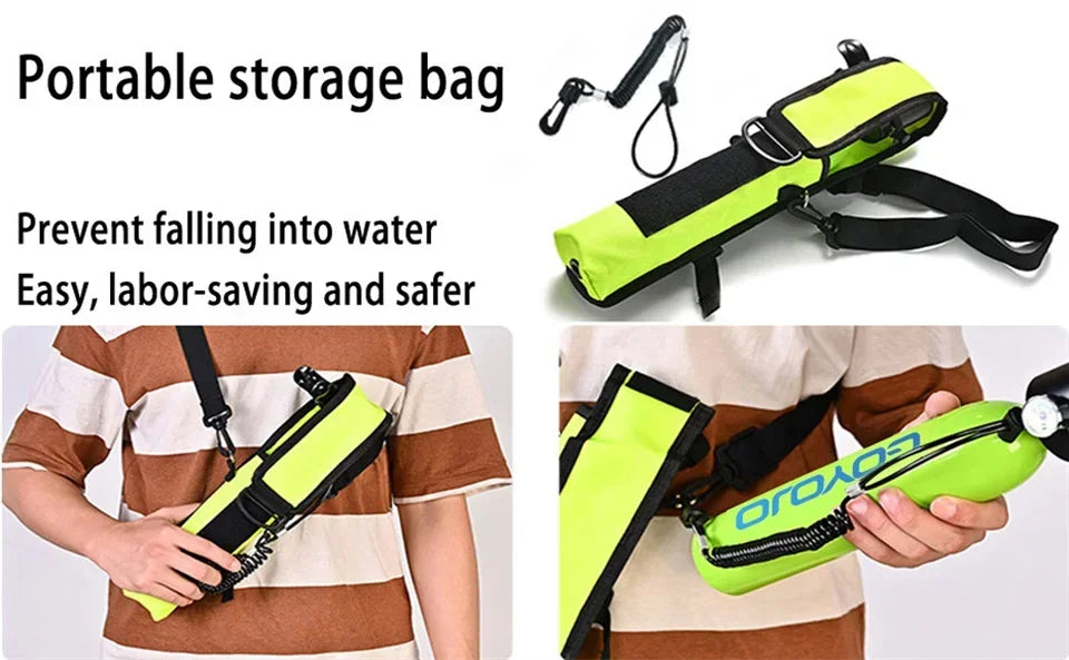 Mini Scuba Tank 0,5L – Tragbare Sauerstoffflasche für Tauchen & Schnorcheln (5-10 Min)