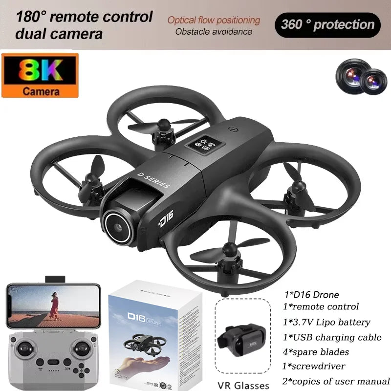 D16 8K Drohne – Dual Kamera, FPV, 5G WiFi & Hinderniserkennung