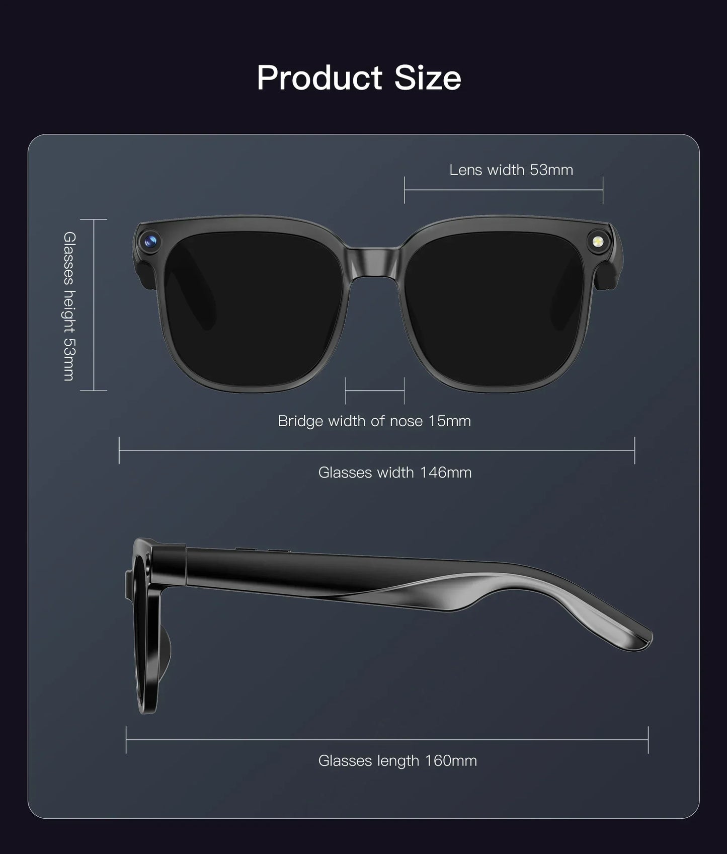KI Smart Brille 2026 – 800W Kamera, Farbwechsel-Gläser, Wasserdicht, Übersetzung & BT