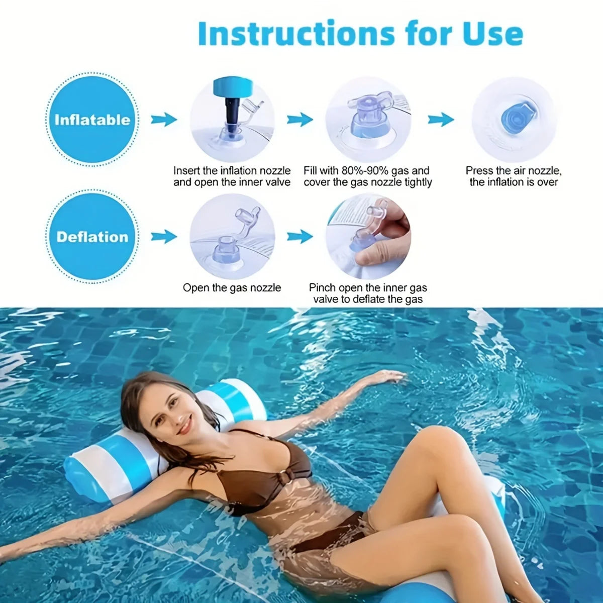 Aufblasbare Pool-Hängematte – Wasserlounger für Erwachsene