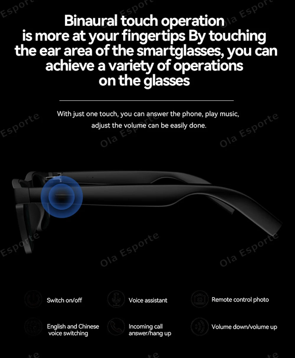 AI Smart Glasses – Bluetooth 5.3, Musik, Anrufe & offenes Audio