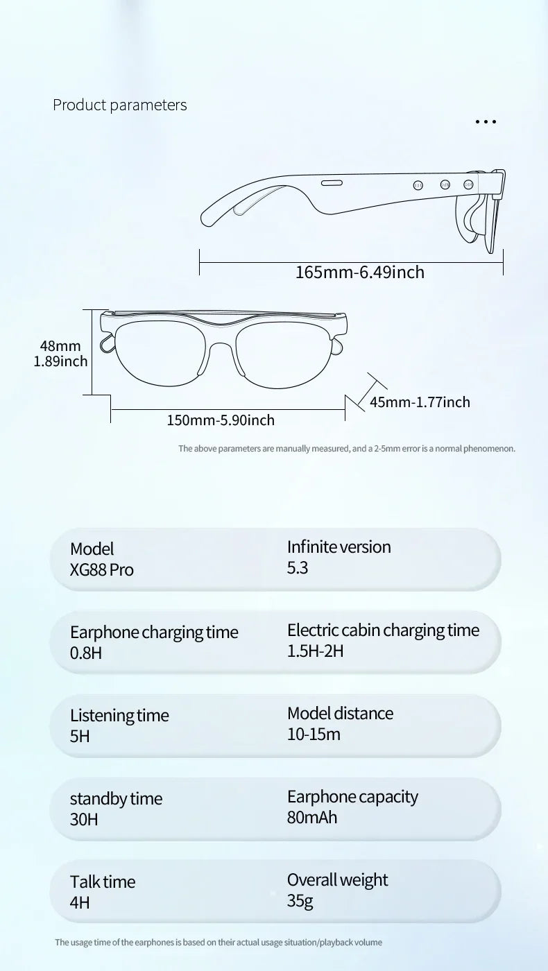 Lenovo XG88 Pro Bluetooth-Smart-Brille für Musik und Anrufe – Produktbild 19