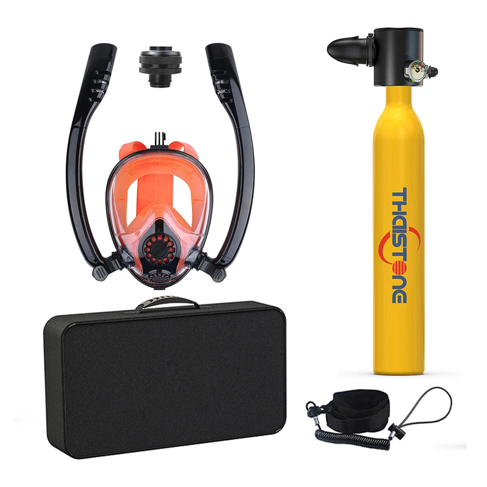 Tauchset mit Vollgesichtsmaske – 0,5 L Mini Scuba Tank & Schnorchelmaske